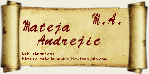 Mateja Andrejić vizit kartica